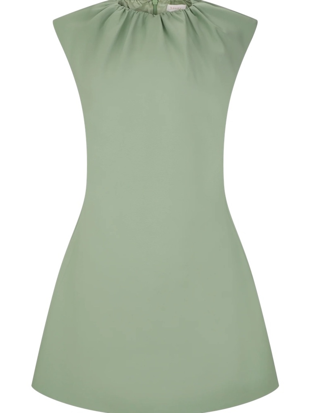 Meshki Cap-Sleeve A-Line Mini Dress in Sage